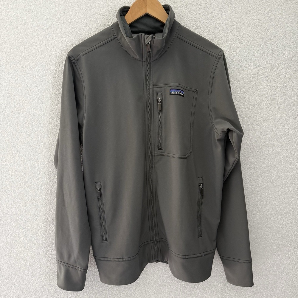 Patagonia Mens Sidesend Softshell Jacket M Grey Water Wind Resistent Outdoor